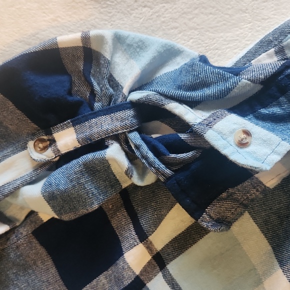 3/4 sleeve blue flannel - Picture 3 of 5